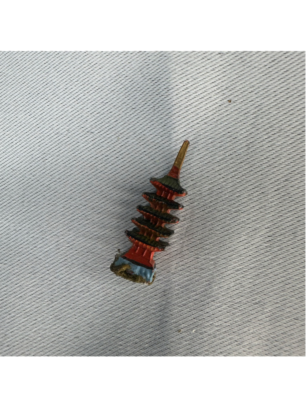 Vintage 1920s Miniature Japanese Pagoda Figurine Lead Metal Asian Temple Shrine
